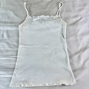 Y2K FAME White Lace Cami Tank Top Medium